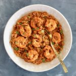 This Shrimp Jambalaya is a creole classic with a healthy twist including whole grains, impressive protein, varying veggies, and incredible flavor!