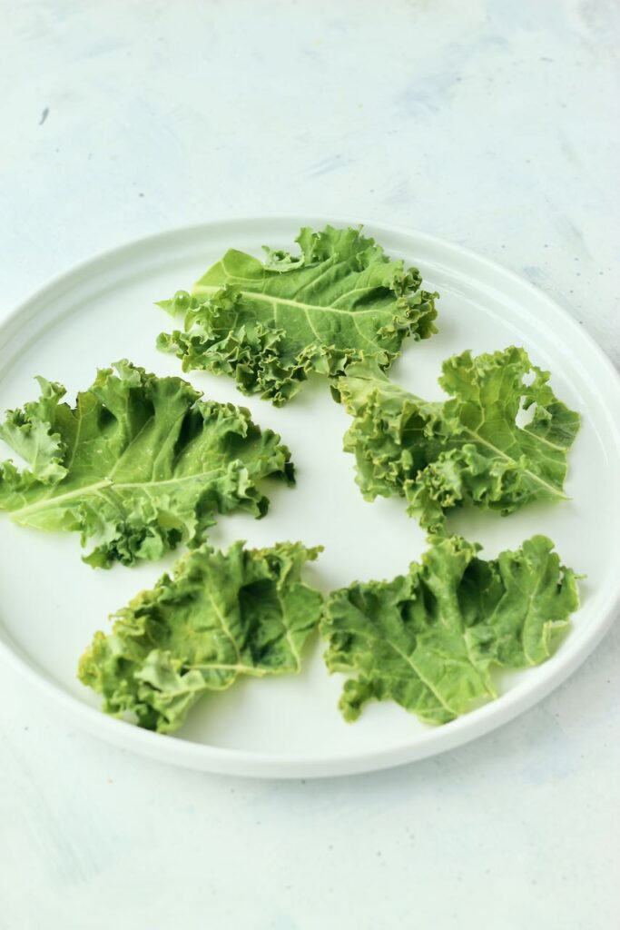 Kale chips on plate