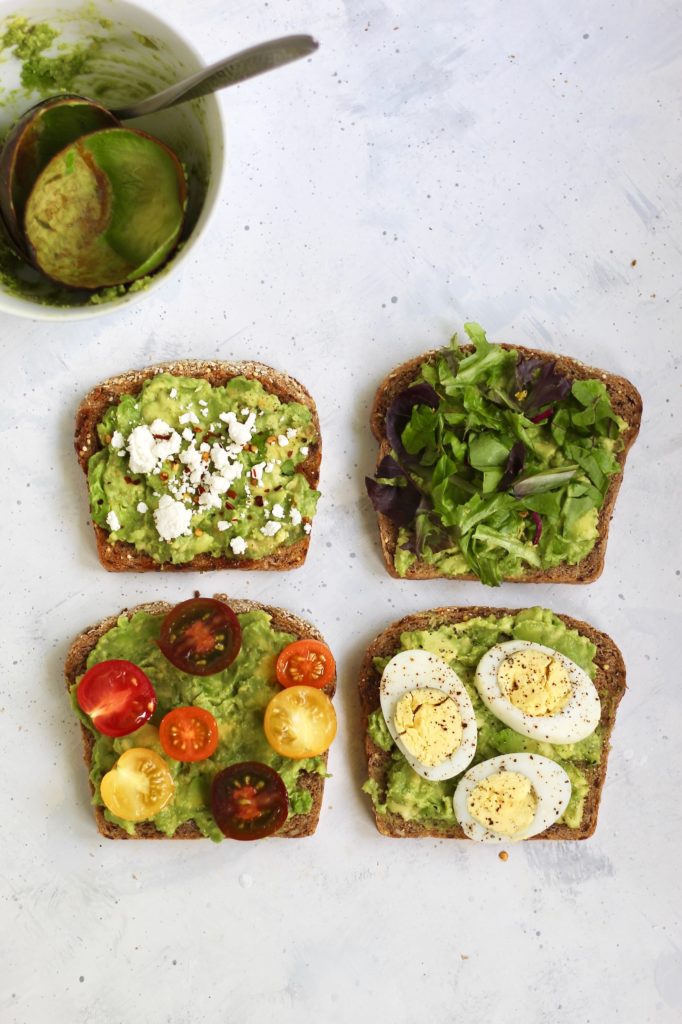 This isn’t your average avocado toast. It’s elevated with a special garlic rubbing technique and it’s completely customizable. Top your toast with eggs, tomatoes, greens, or goat cheese! #vegetarian #avocadotoast #healthybreakfast #10minutemeal #customizable #CheerfulChoices