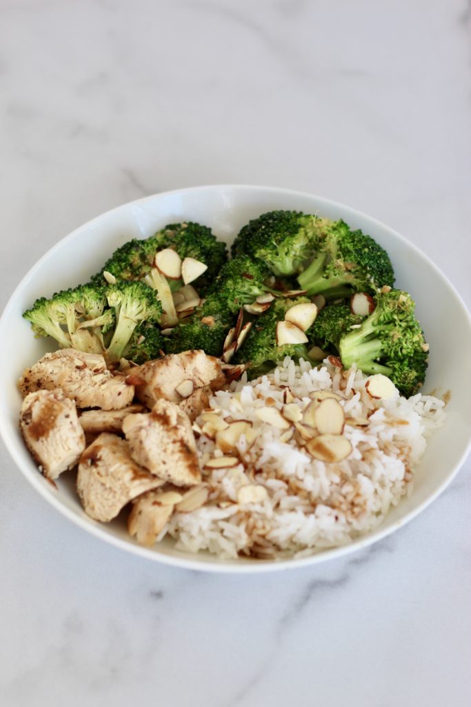 Chicken broccoli and rice bowl