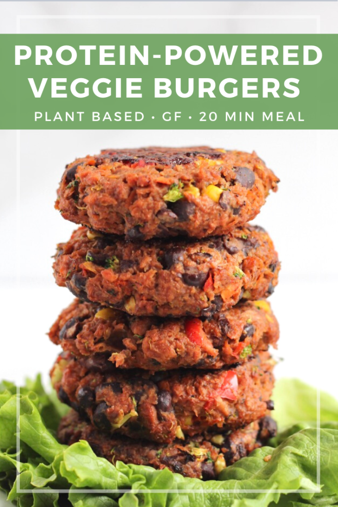 #AD Flavorful veggie burgers are easier than ever in this 20-minute recipe with only 3 main ingredients. These patties are packed with protein and stick together just like regular meat! #PlantPoweredProtein #vegan #glutenfree #CheerfulChoices