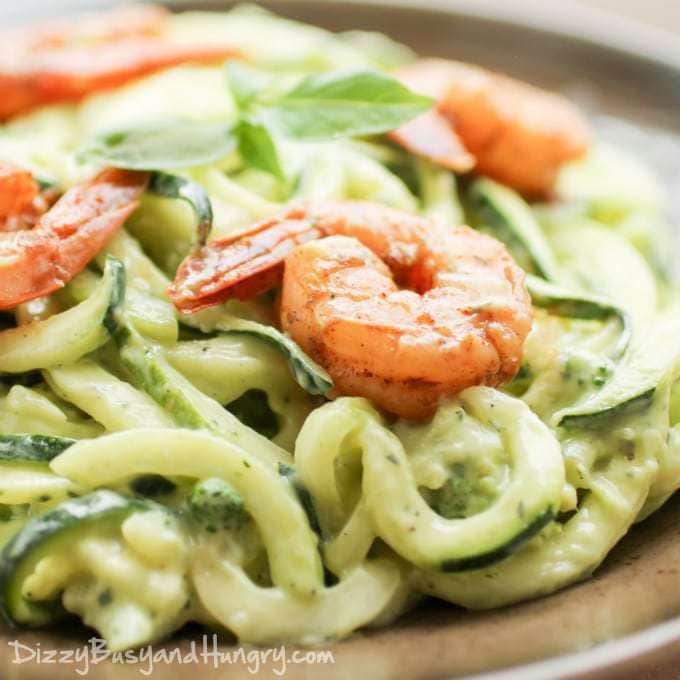 creamy avocado zoodles with chipotle lime shrimp 1