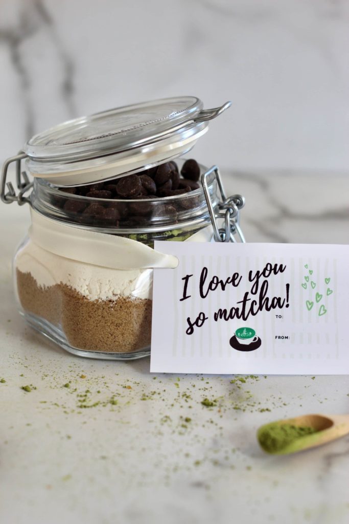 Matcha Brownies are a fun spin on the classic dessert. This homemade mix in a mason jar makes for a unique holiday gift. Printable gift tag included too!