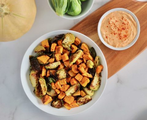Roasted Fall Vegetables with Smoked Paprika Aioli