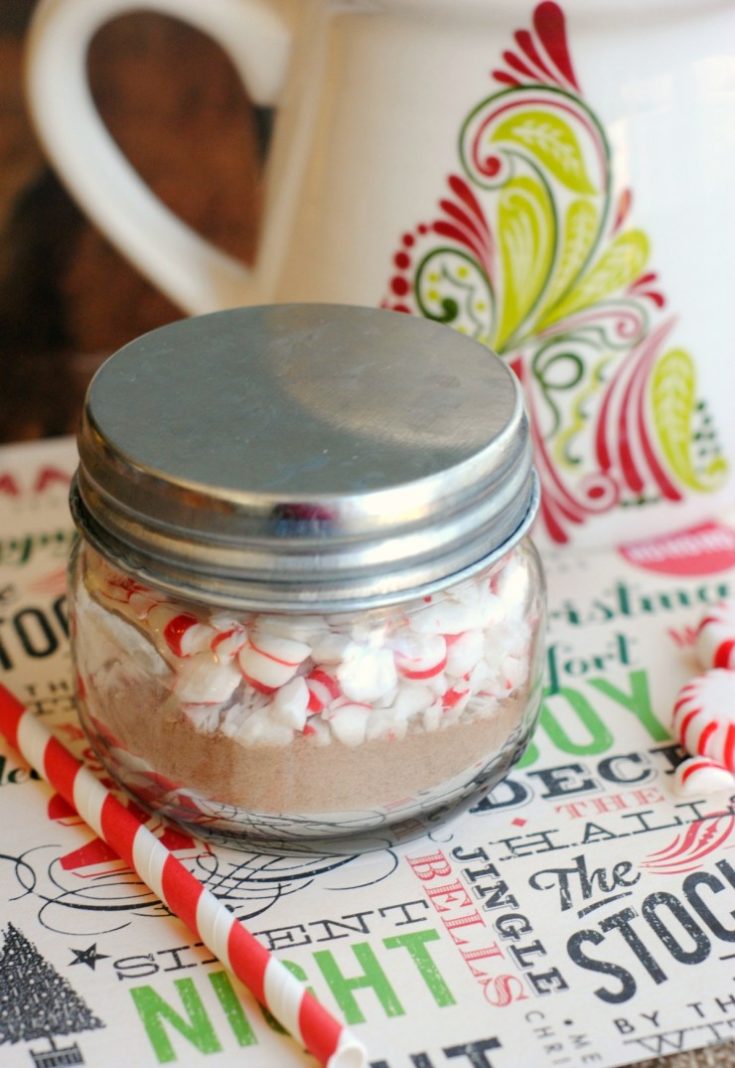 peppermint cocoa gift jar