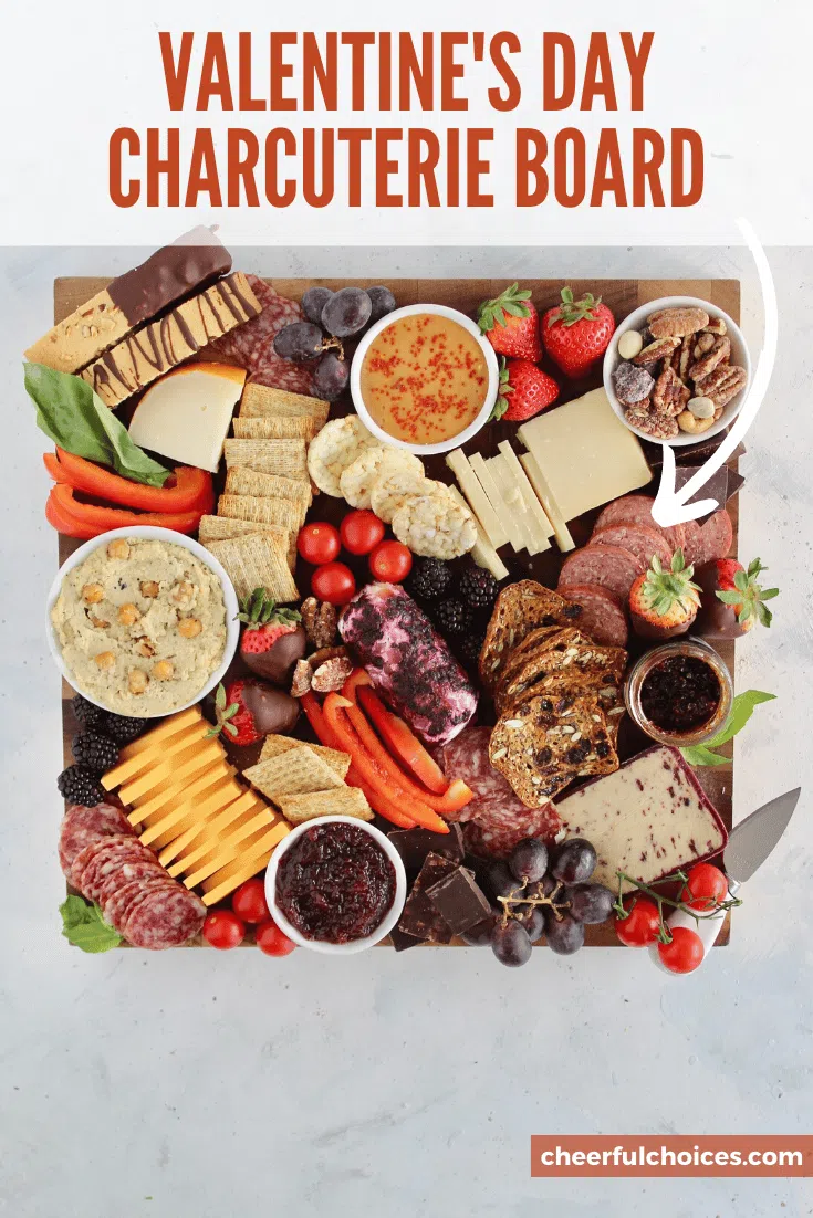 Save this Valentine's Charcuterie Board on Pinterest