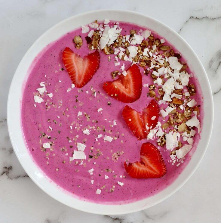 Dragon Fruit Smoothie Bowl with Toppings of Your Choice
