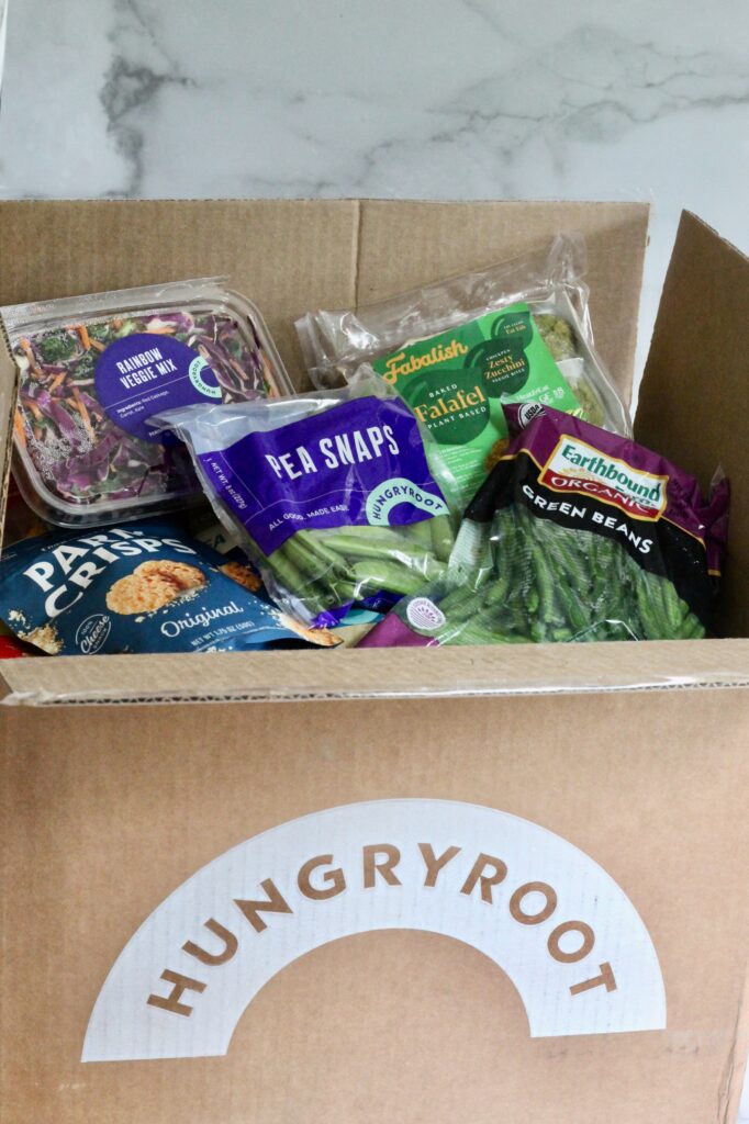 Ingredients stacked in Hungryroot box