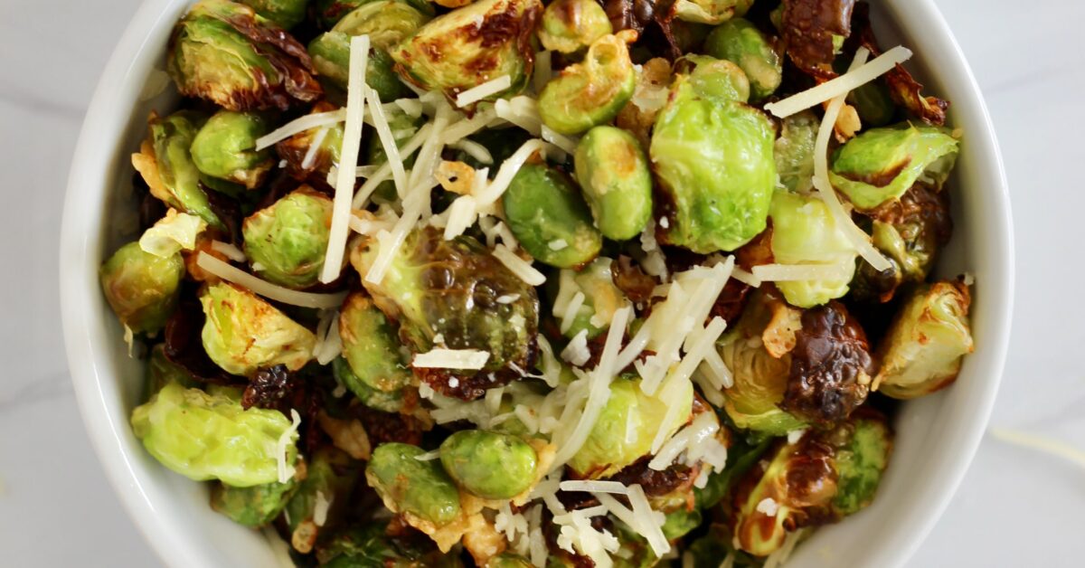 Air Fryer Edamame with Brussels Sprouts 5