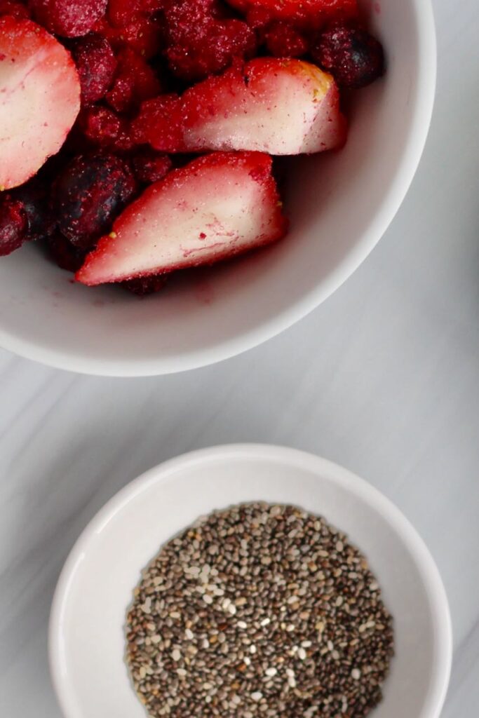 Chia seeds and berries