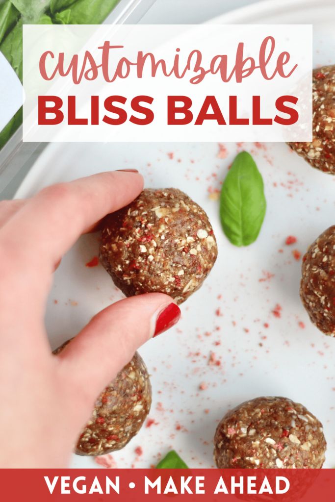 Bliss balls made with strawberries and basil