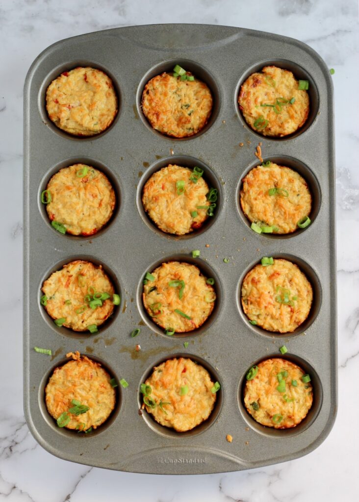 Veggie bites in a muffin tin