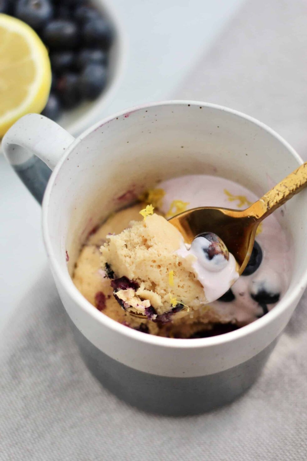 Lemon Blueberry Mug Cake - Cheerful Choices