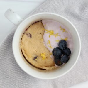 Lemon Blueberry Mug Cake Recipe Card Feature