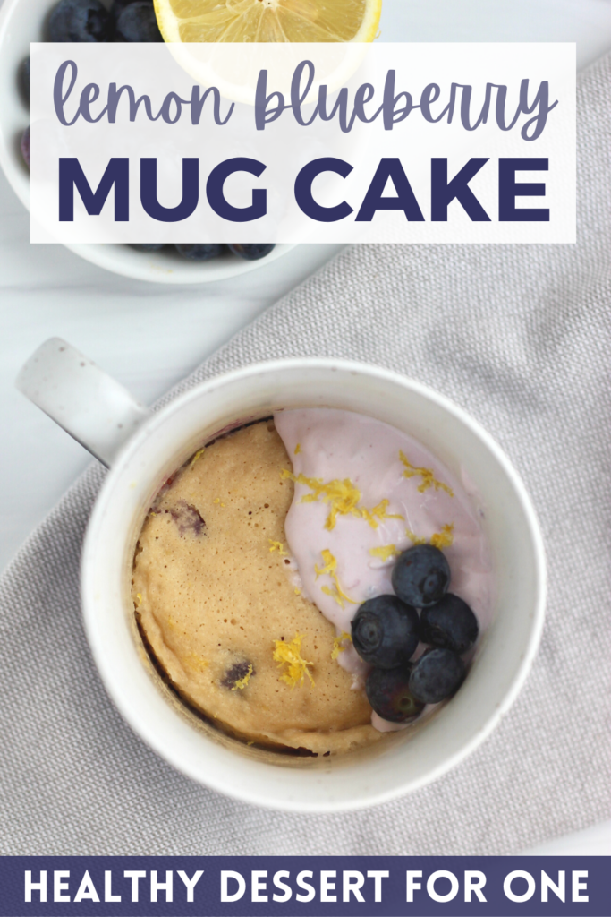 Lemon blueberry mug cake makes the perfect healthy dessert for one