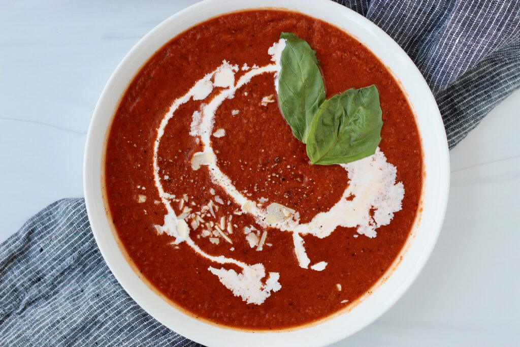 Tomato soup with splash of cream