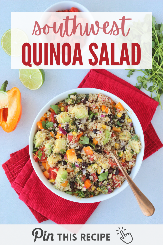 Save this quinoa salad on pinterest