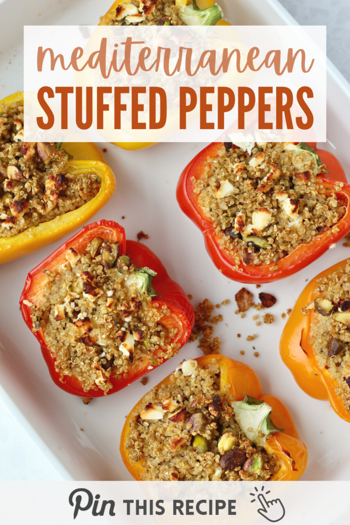 Save these Mediterranean Quinoa Stuffed Peppers on Pinterest
