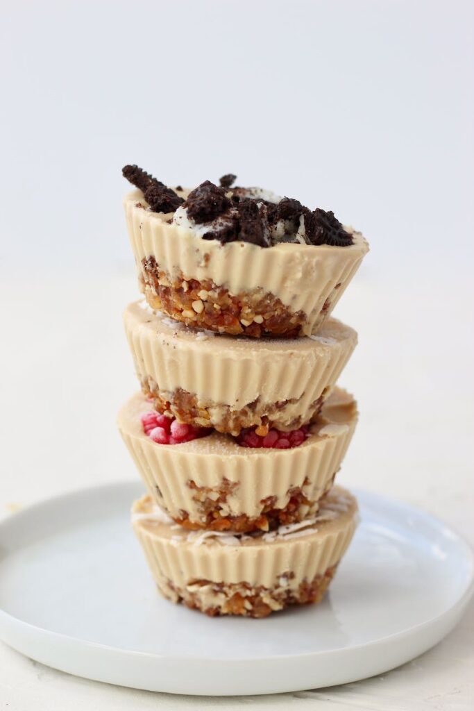 Cheesecake cups stacked
