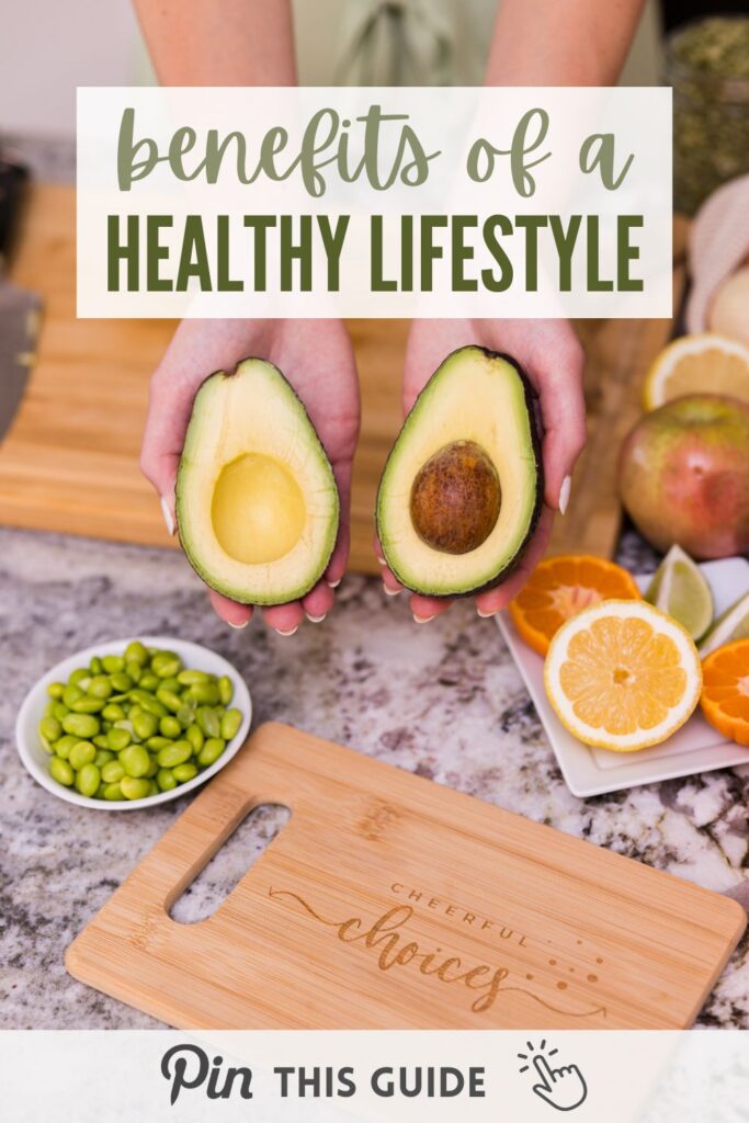 Benefits of eating healthy guide to save on Pinterest
