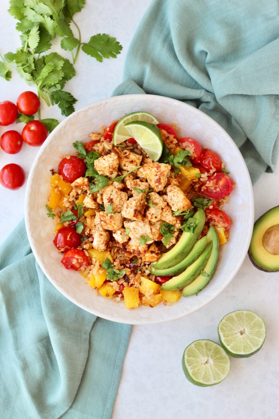 Cauliflower Rice Protein Bowl Cheerful Choices