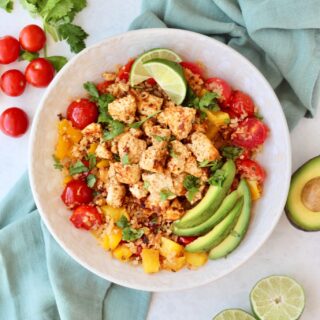 Cauliflower Rice Protein Bowl Feature scaled