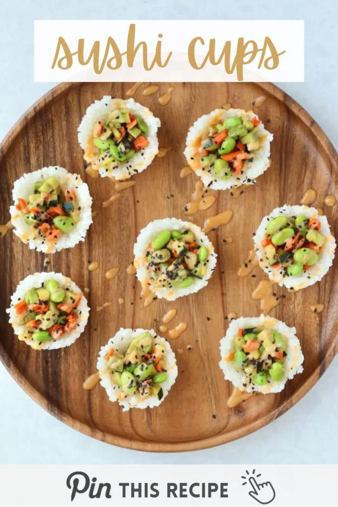 Sushi Cups with spicy mayo