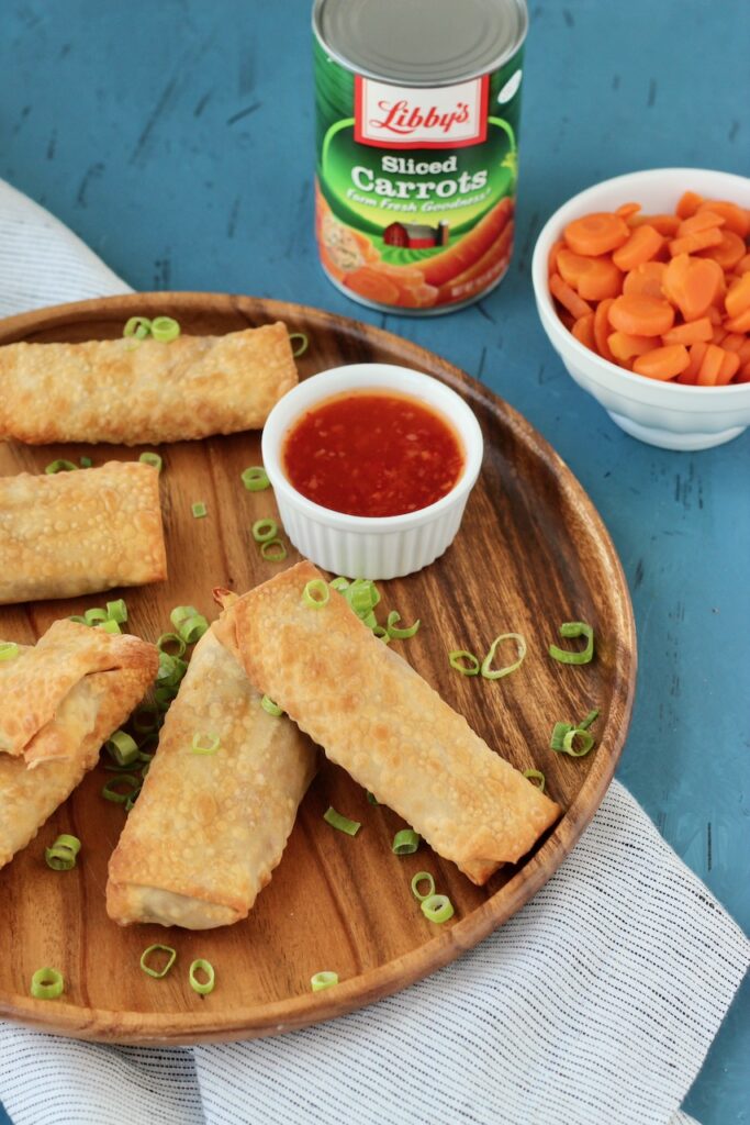 Air fried egg rolls with sweet chili dipping sauce