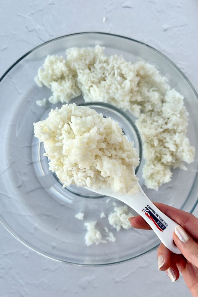 Spoonful of white rice