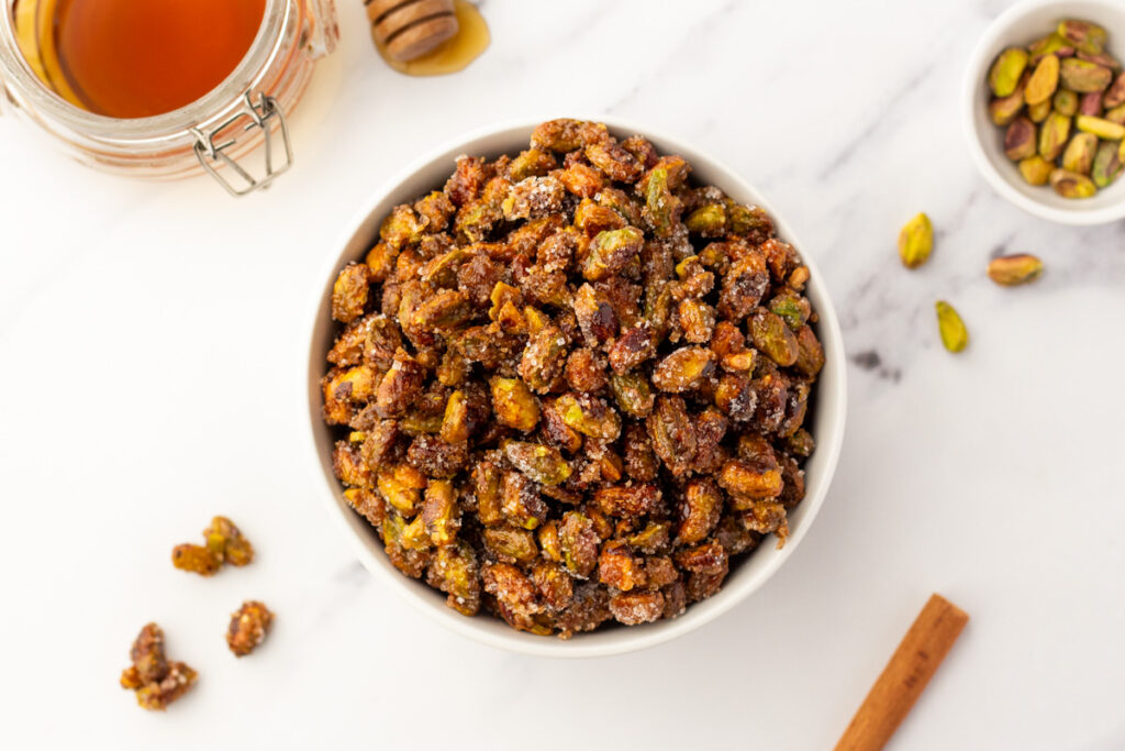 Roasted pistachios with honey