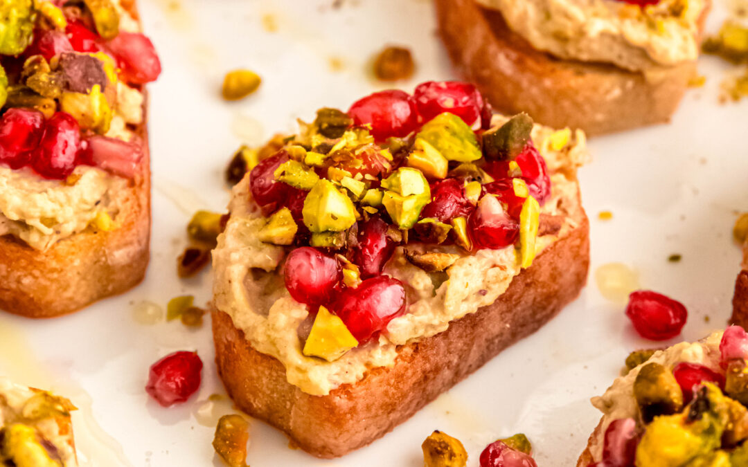 Pistachio and White Bean Crostini