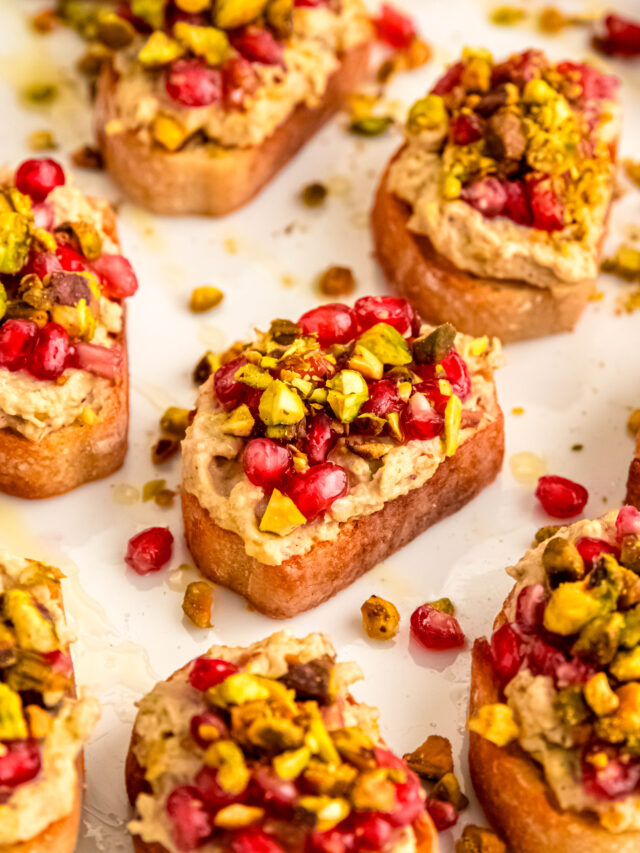White Bean Pistachio Crostini 8