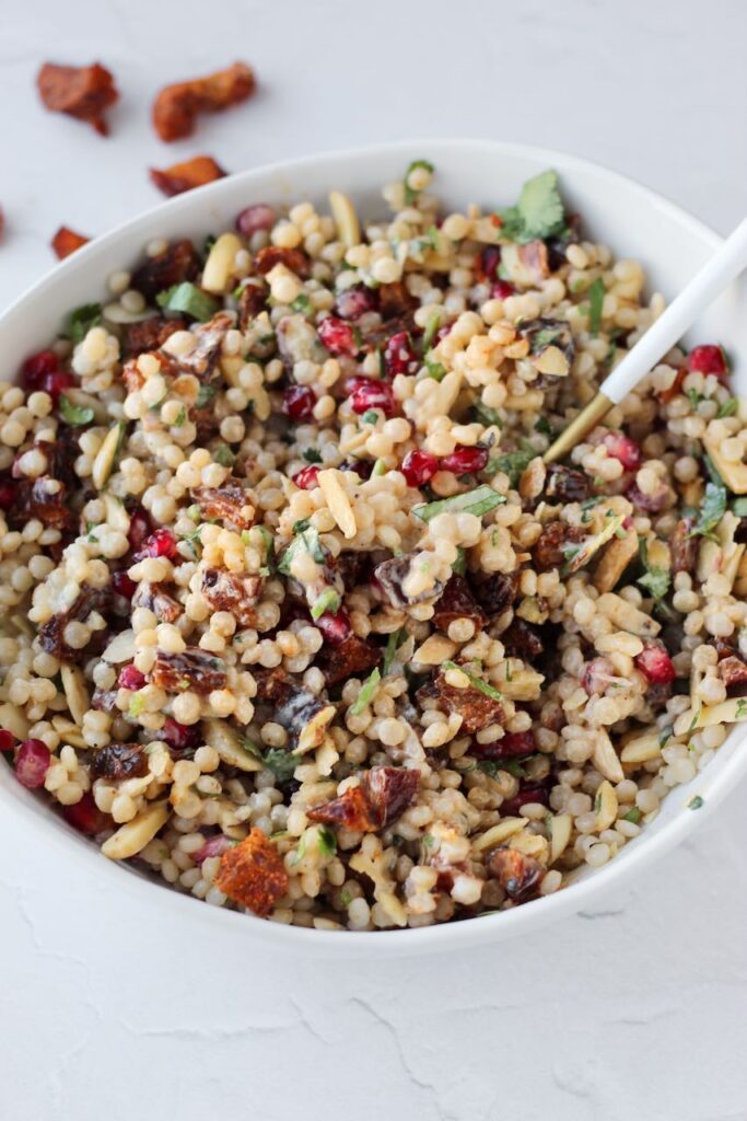 Close up on couscous salad