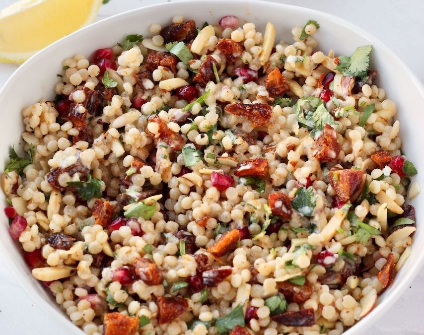 Date Couscous Salad with Tahini Dressing