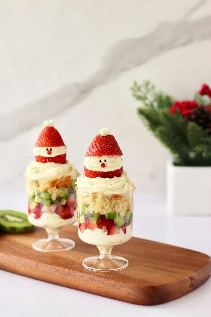 Individual Christmas Trifles on wood board 