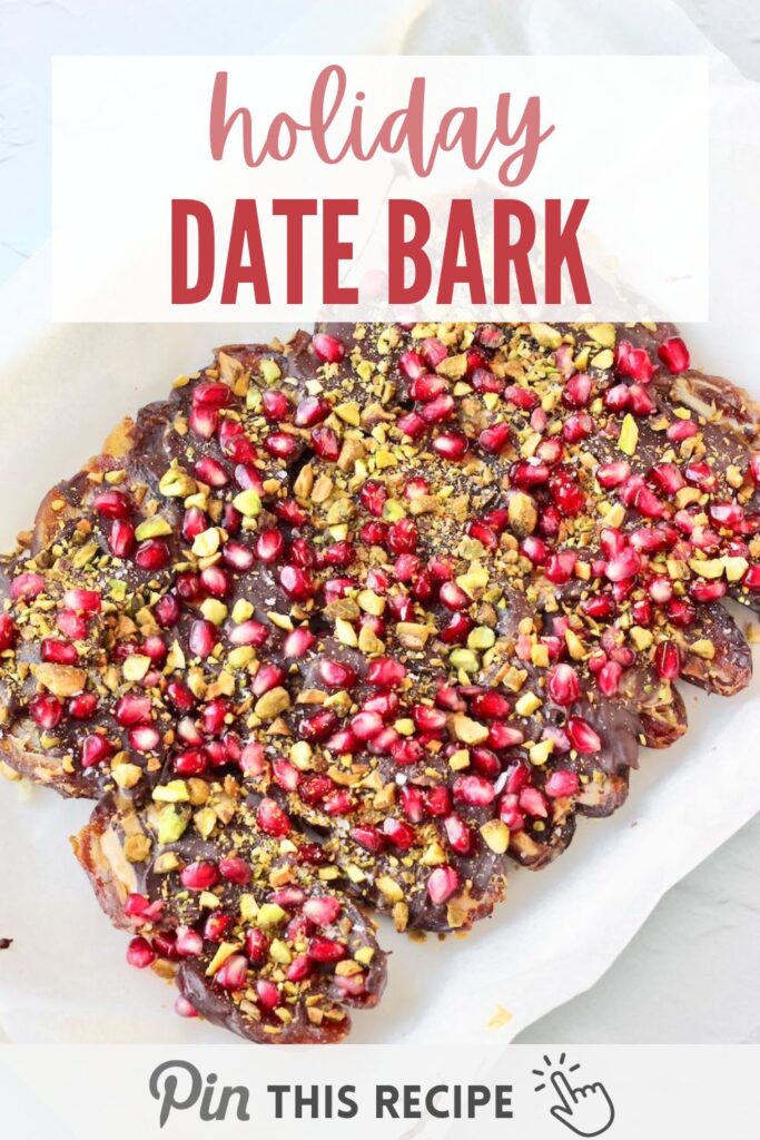 Healthy holiday date bark