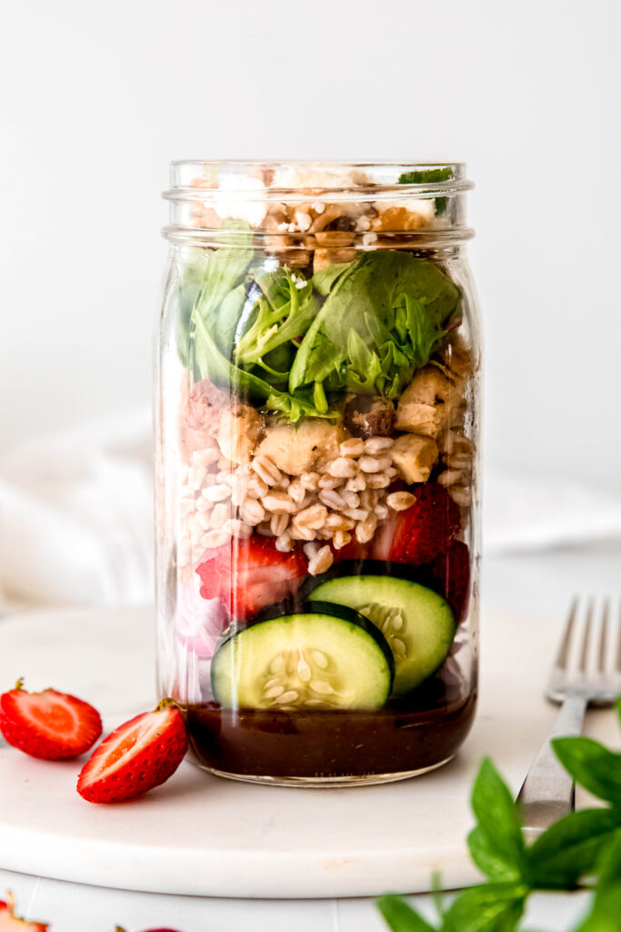 Berry salad in mason jar