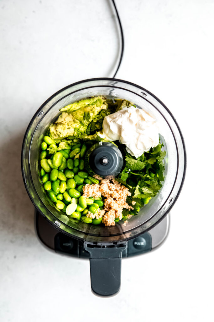 Ingredients in a food processor