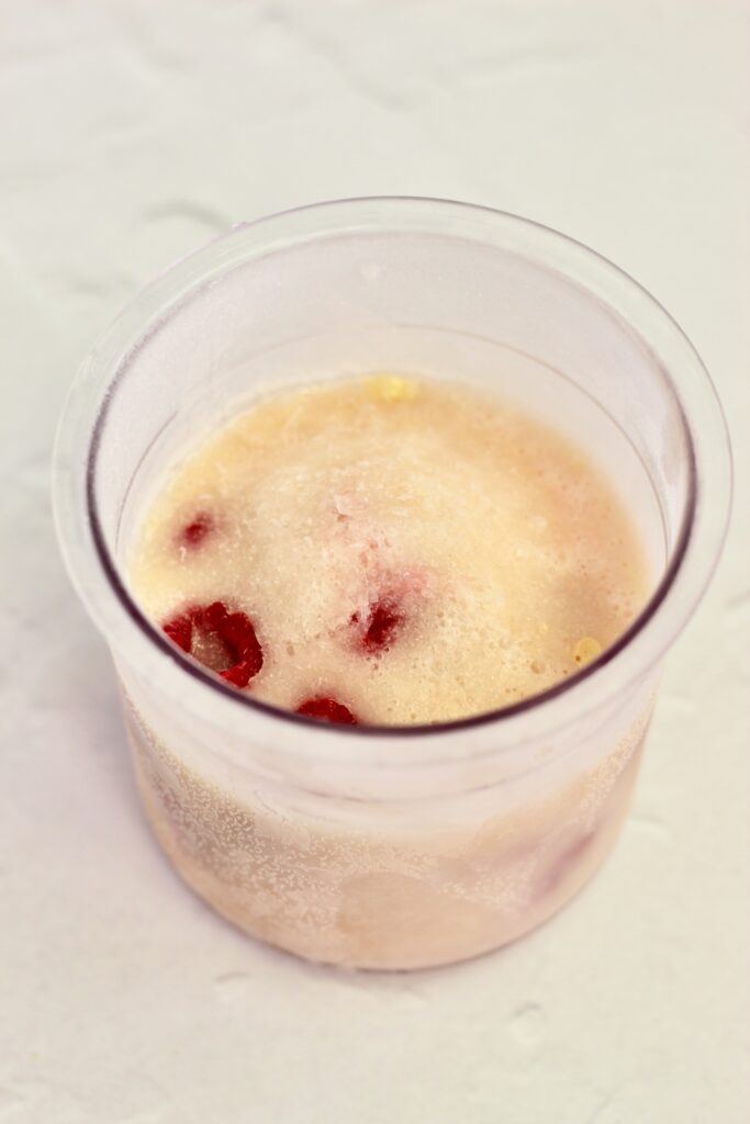 Frozen pint before spinning