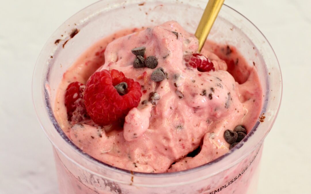 Raspberry Dark Chocolate Kefir Protein Ice Cream