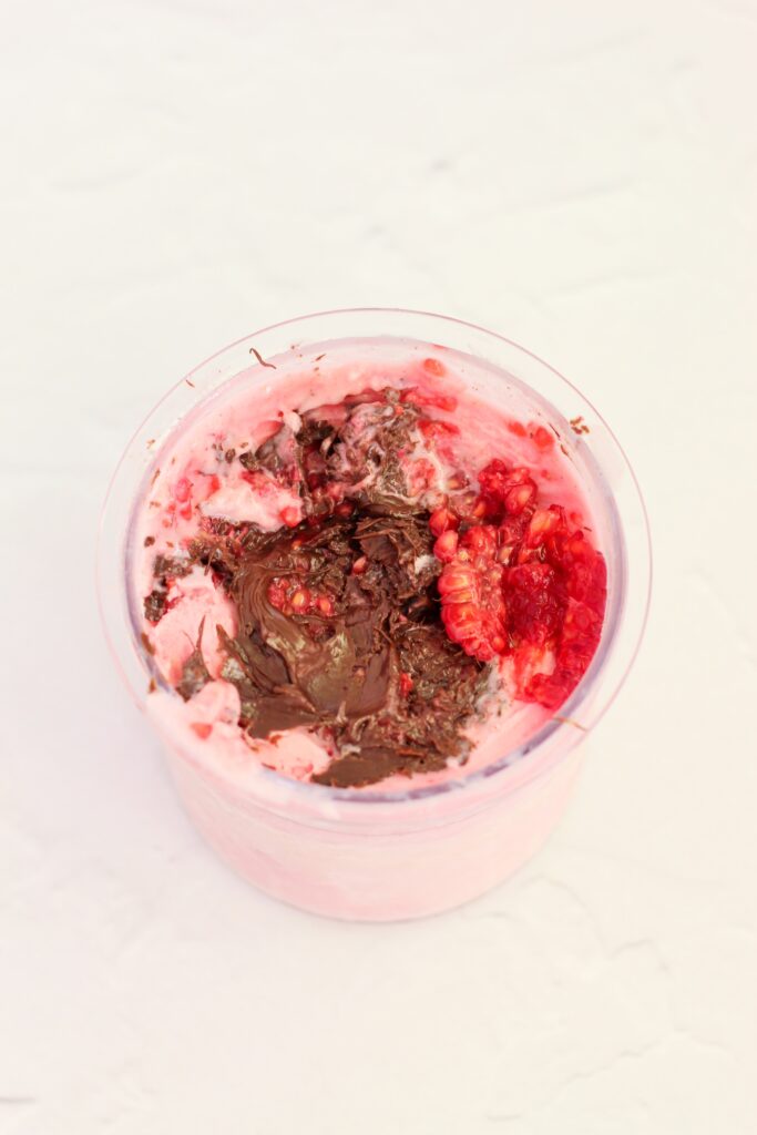 Pint with added mix-in's before spinning