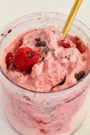 Raspberry Dark Chocolate Kefir Protein IceCream Featured Image