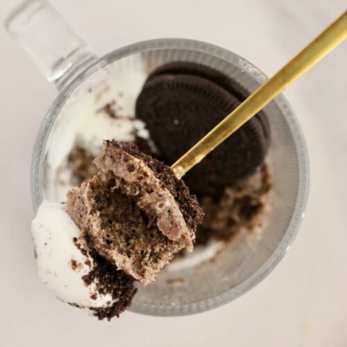 Oreo protein mug cake