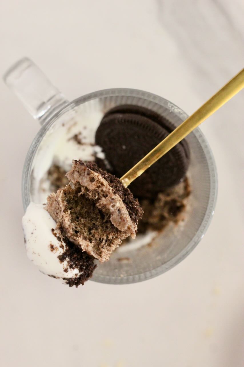 Oreo protein mug cake