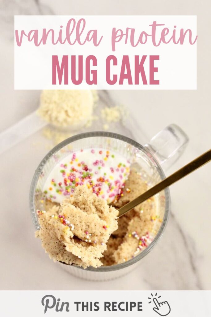 Birthday Cake Vanilla Protein Mug Cake close up