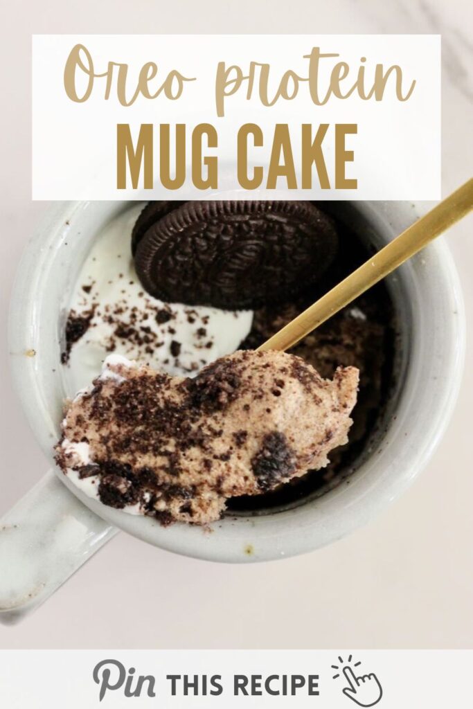 Oreo protein mug cake close up