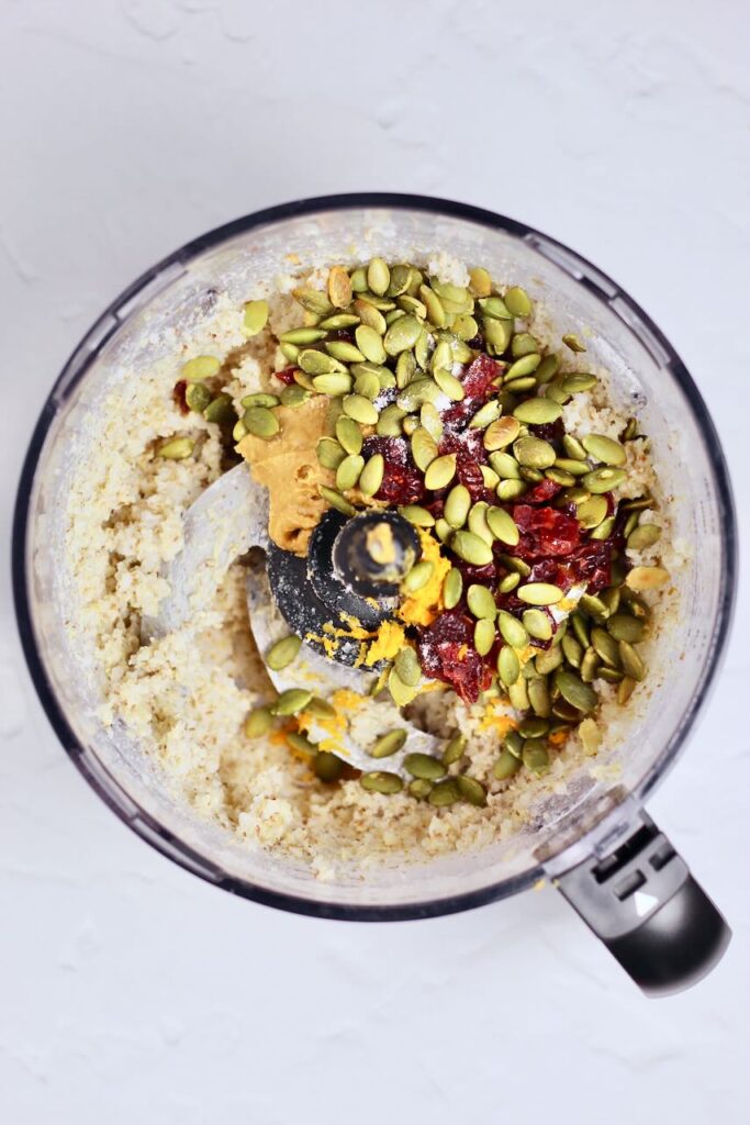 Ingredients added to food processor