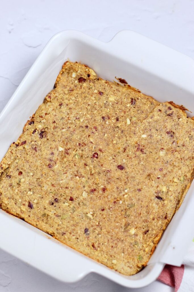 Cranberry Orange Energy Bars after baking