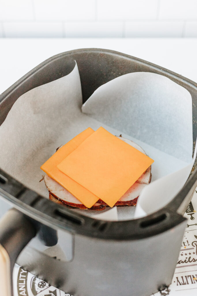 half of sandwich in airfryer