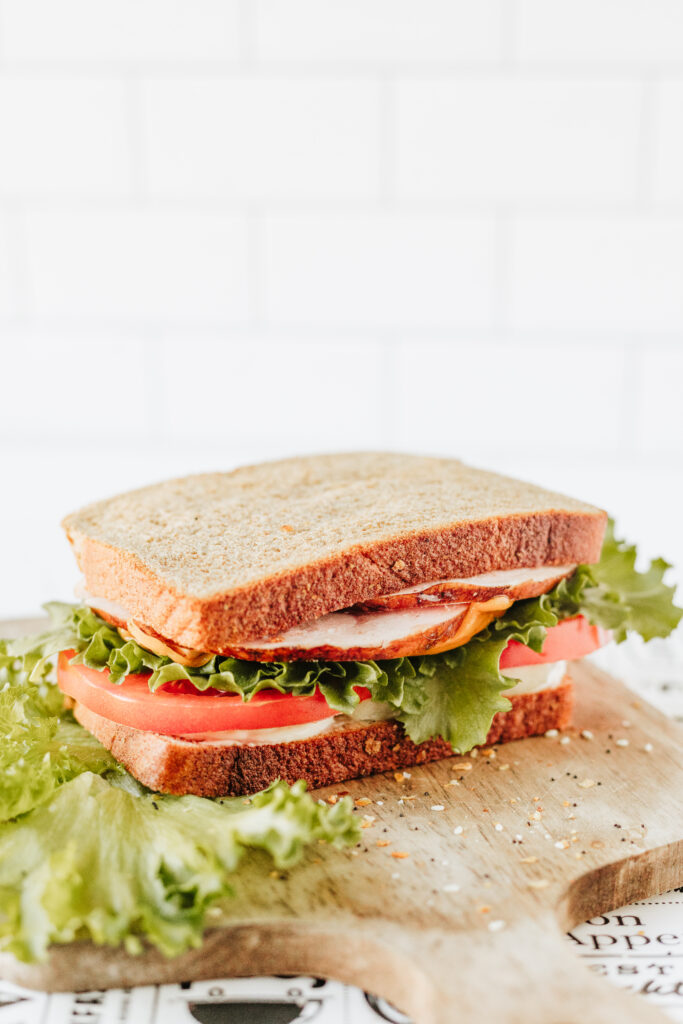 Healthy sandwich on wheat bread